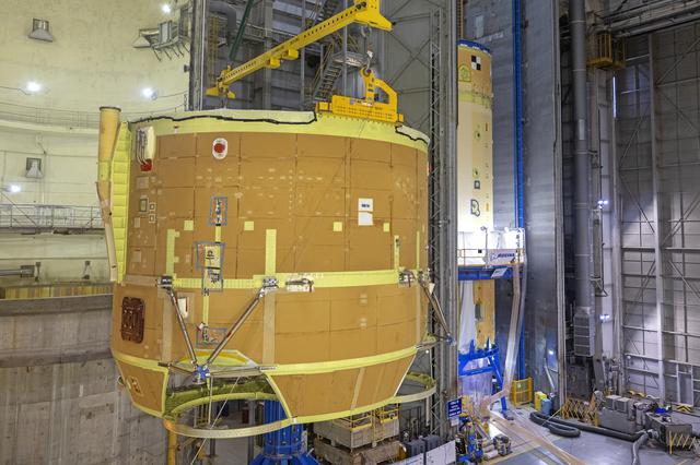 NASA image: Artemis II Engine Section and Boat-tail Joined